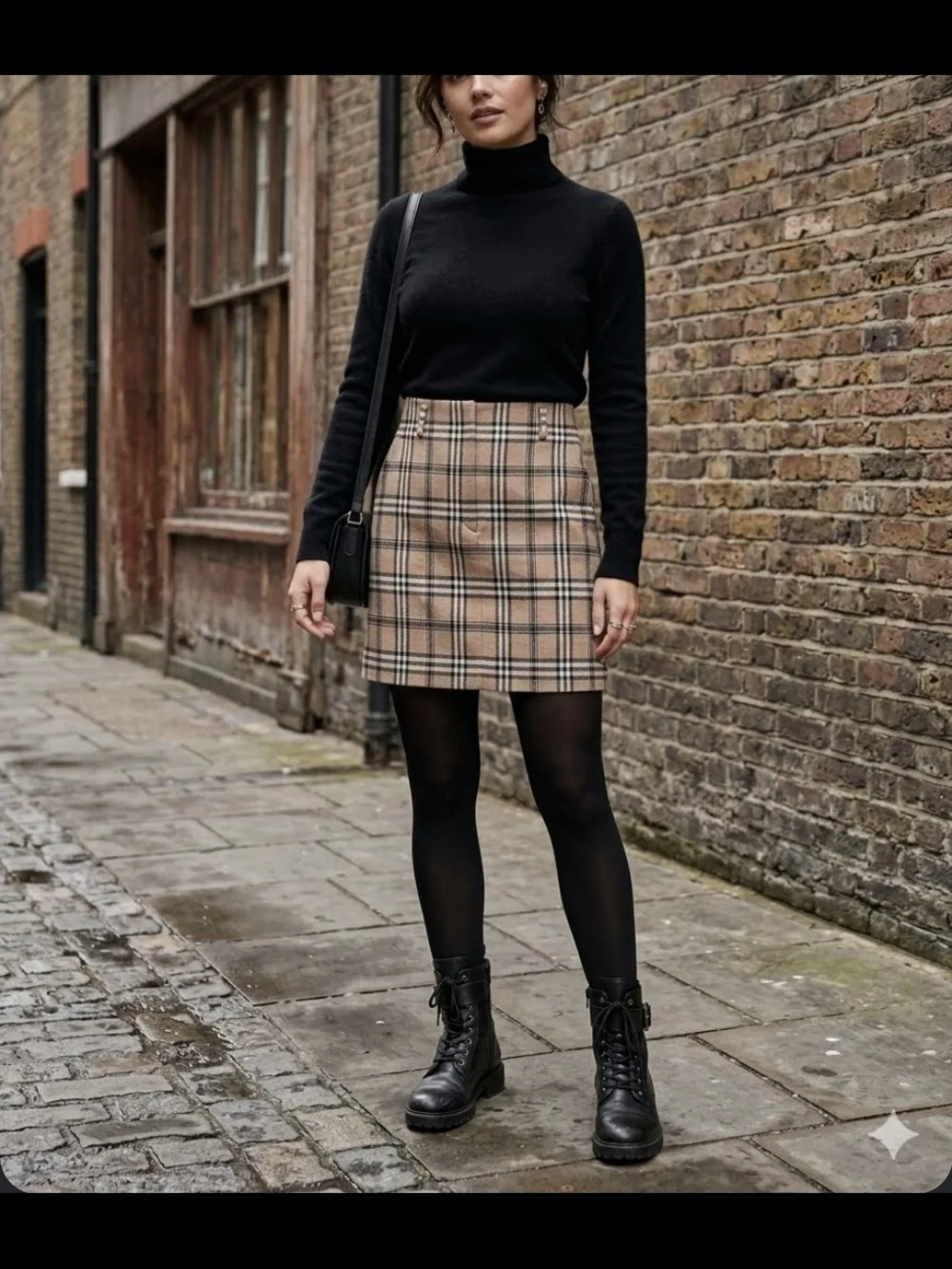 ❤️Sandro NWT! Camel Sunset Wool Blend tartan/plaid mini skirt 🤍Size 2